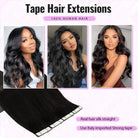Tape In Human Hair Body Wave Extensions 100% Real Human Hair Skin Weft Adhesive Glue On For Salon High Quality For Black Woman -