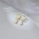 Delicate Diamond Flower Earrings -