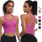 Cross Back Fitness Top High Impact Women's Yoga Sports Bra Breathable Padded Running Bra Gym Pilates Women Bra -