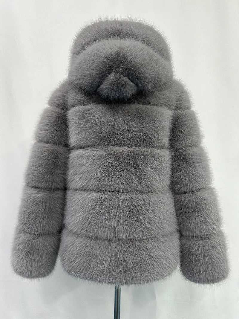 Fox Fur With Hood -