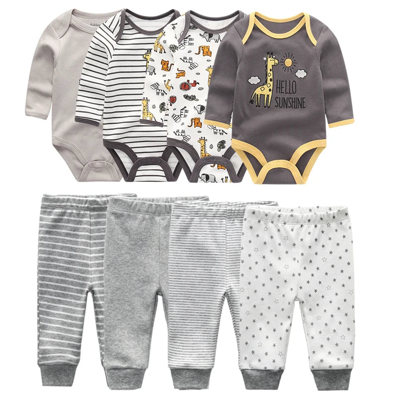 Keep your little one comfy in this versatile 4-piece baby bodysuit set—perfect for both girls and boys! -
