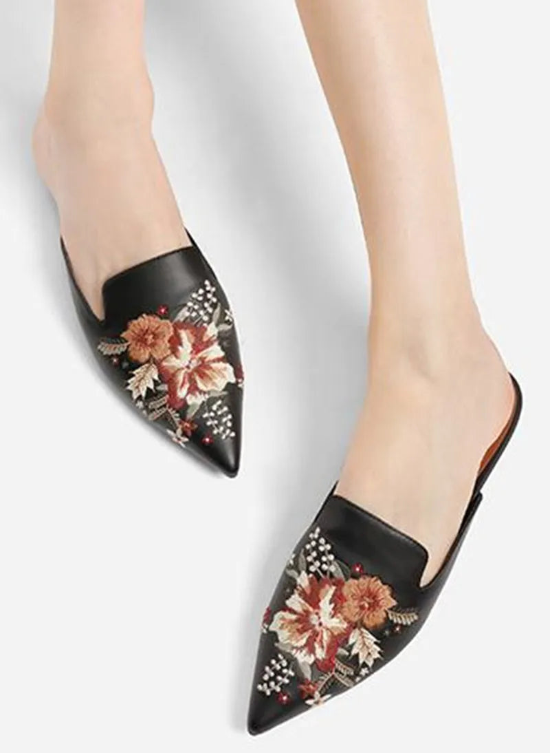 Women Flats Plaid Pointed Toe -