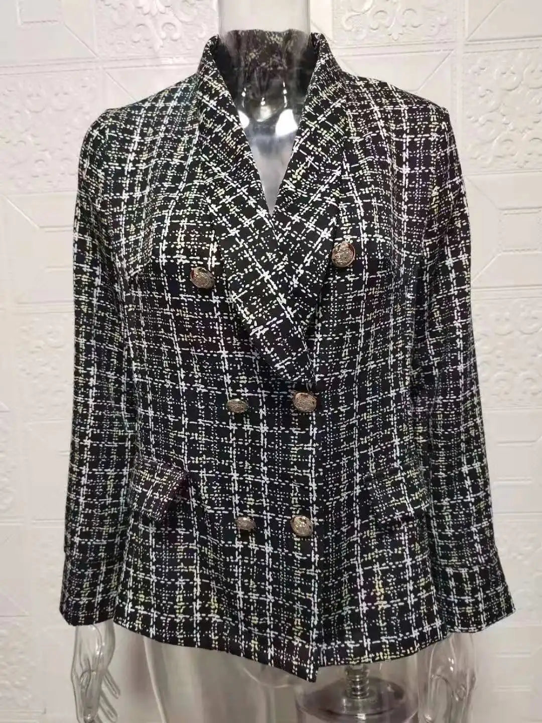 Make a statement in this double-breasted blazer—classy and confident! -
