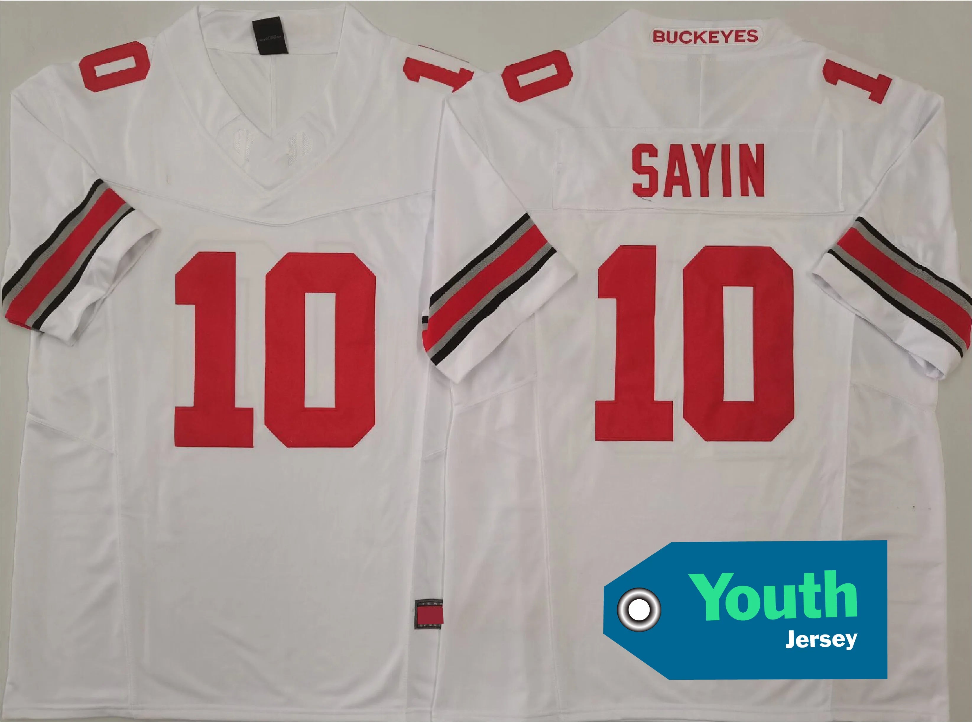 Youth Jerseys College American Football Ohio State 10#Sayin 2#DOWNS 4#SMITH 1#JUDKINS 7#STROUD Stitched Jerseys -