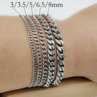 10 Pcs Cuban Bracelet Stainless Steel -