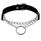 Round Layered Necklace Black Chain for Women and Men -