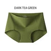 Wholesale Woman Ice Silk Panty Solid Mid-waist Seamless Laser Cut Not-trace Panty Underwear One-piece Traceless Panties -