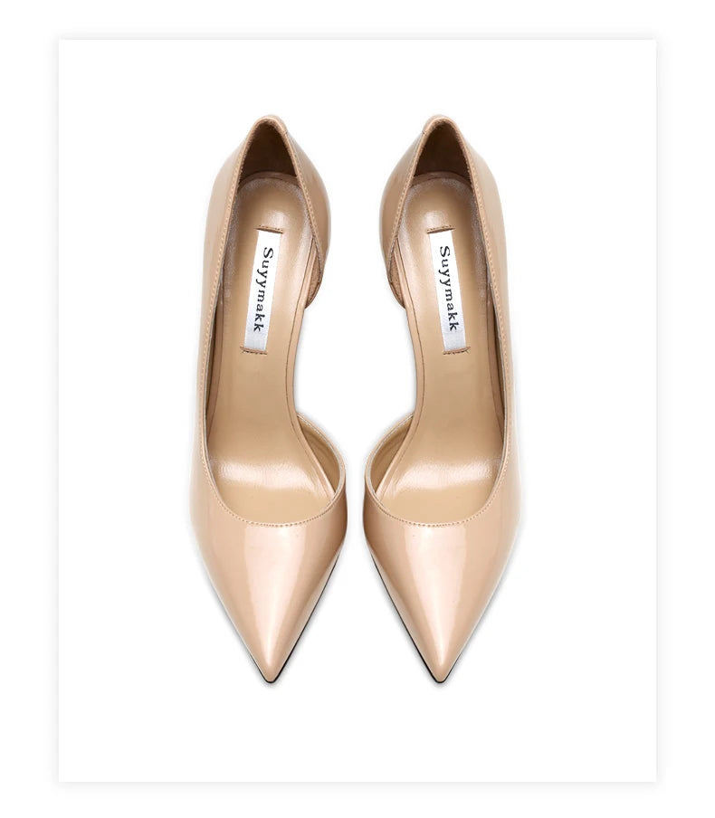 Genuine Leather Heels For Women 2024 Luxury Women's Pumps Spring High Heels Shoes Classics Pumps Fashion Pointed Toe Elegant -