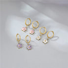 Delicate Diamond Flower Earrings -