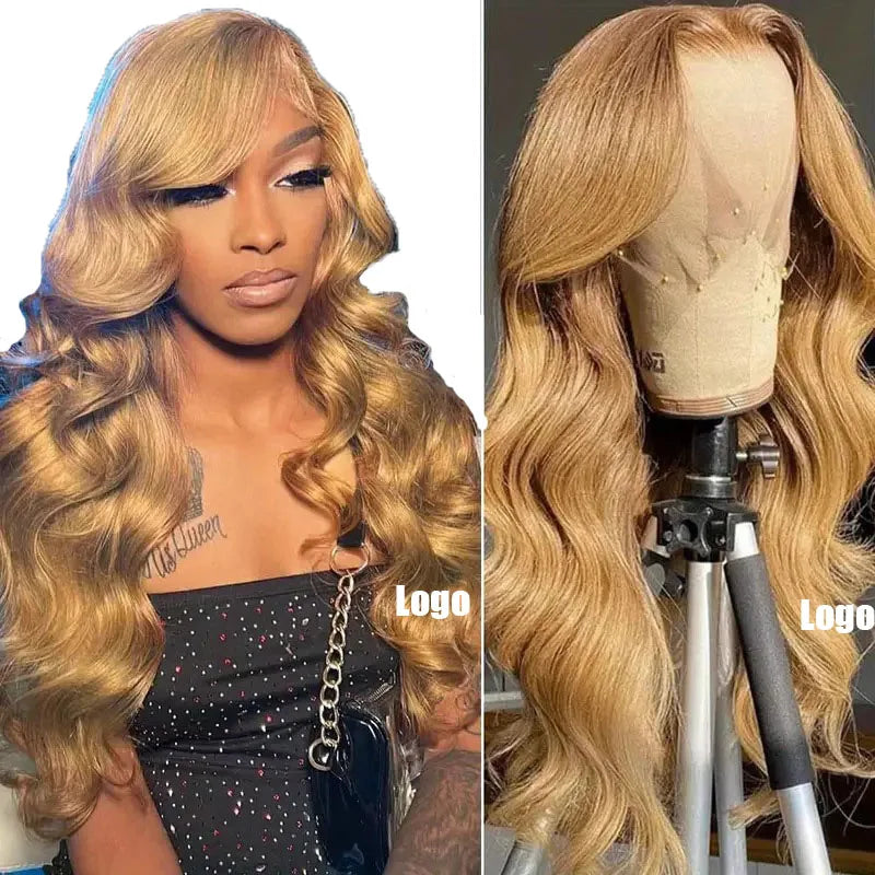 Make a stunning statement with this blonde lace wig featuring long, big wavy curls—perfect for a fashionable, glamorous look! -