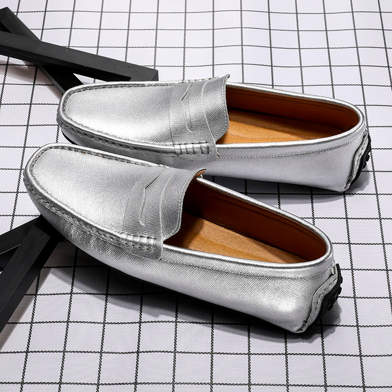 Leather Mocassines Slip Men's Shoes -