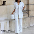 Women's Casual Blazer Wide Leg Suit -