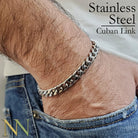 10 Pcs Cuban Bracelet Stainless Steel -