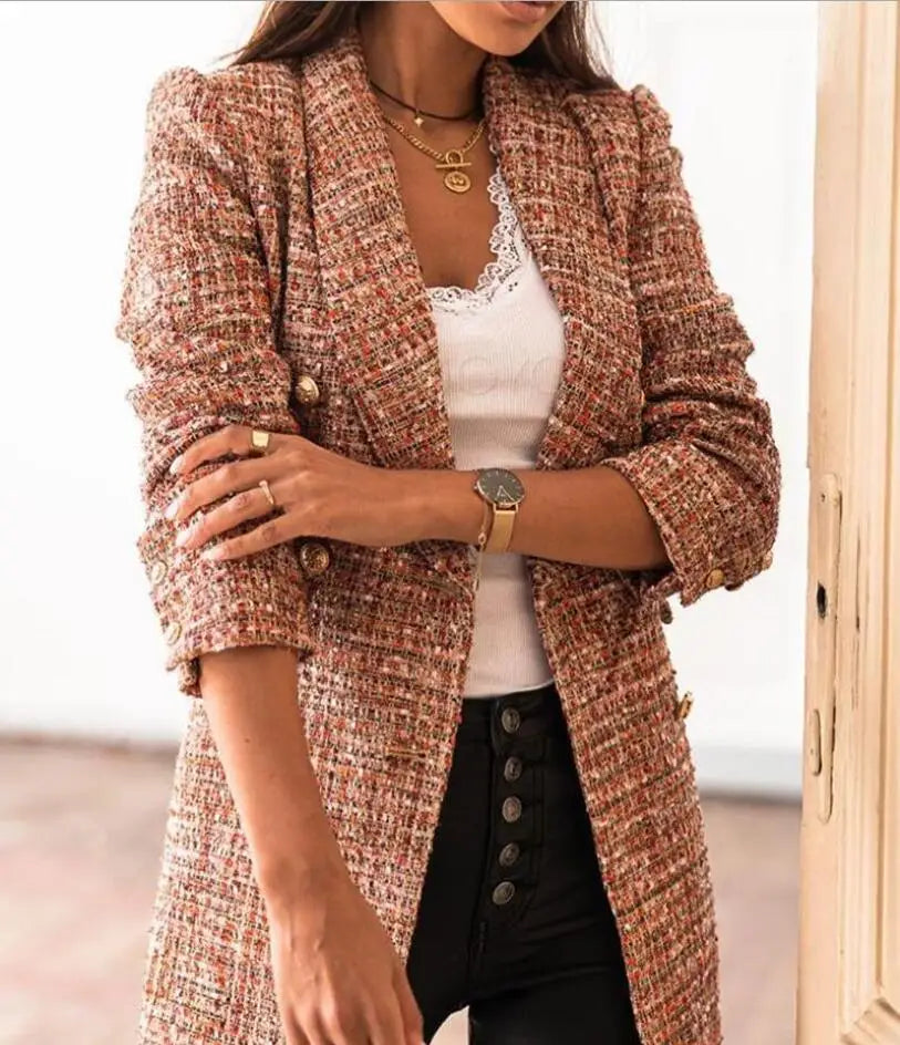 Make a statement in this double-breasted blazer—classy and confident! -