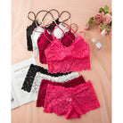 4pcs Lace Valentines Lingerie Set -