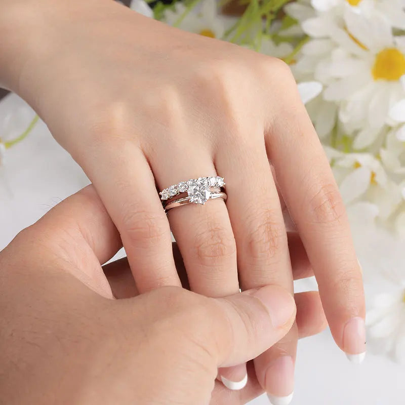 7-Stone 3mm D Color Moissanite Eternity Band -