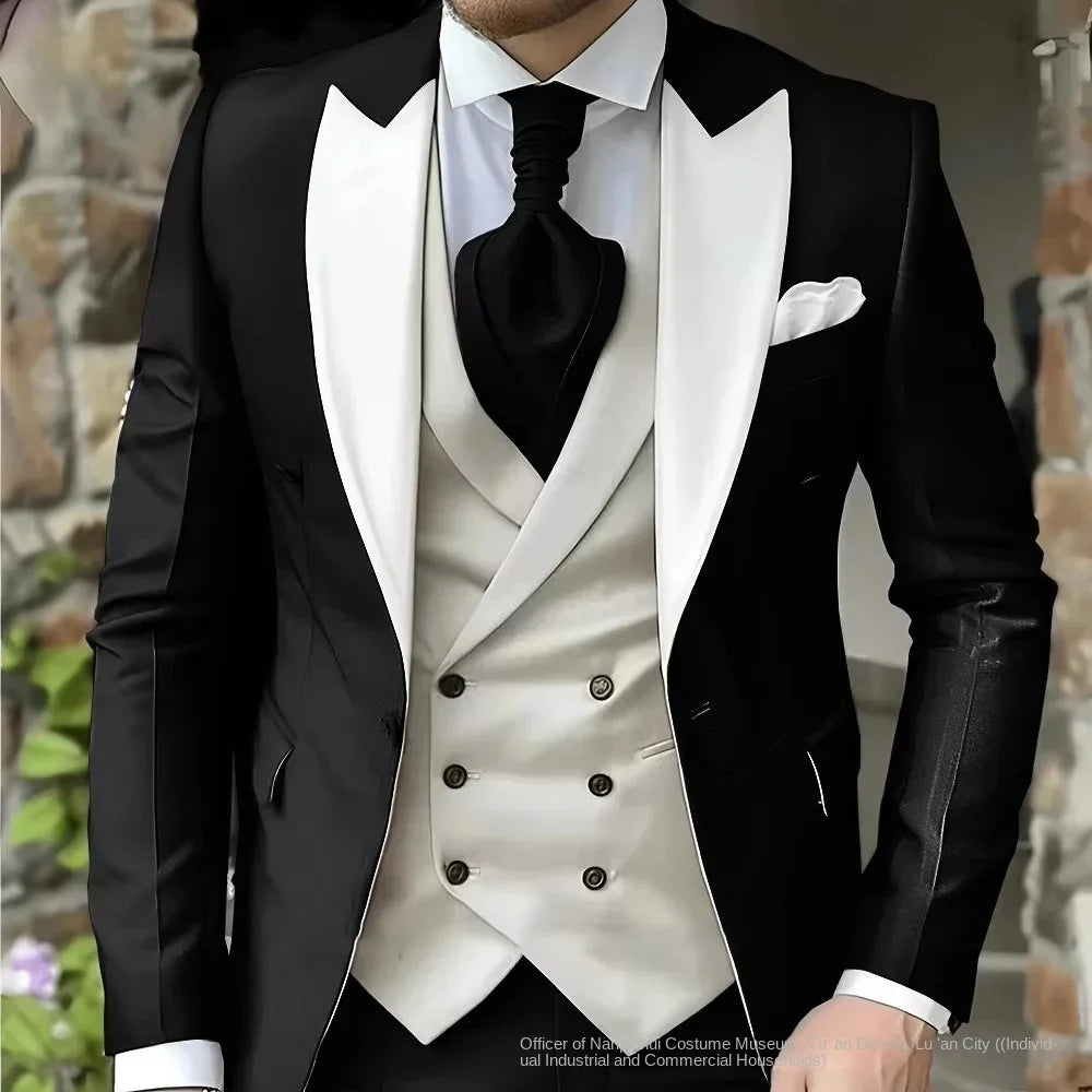 Slim Fit Suit for Men - Elegant 3 Piece Wedding Tuxedo Set -
