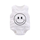 Keep your baby boy cool and comfy with this cotton sleeveles outfit featuring adorable cartoon bodysuit pajamas perfect for playtime and sleep! -