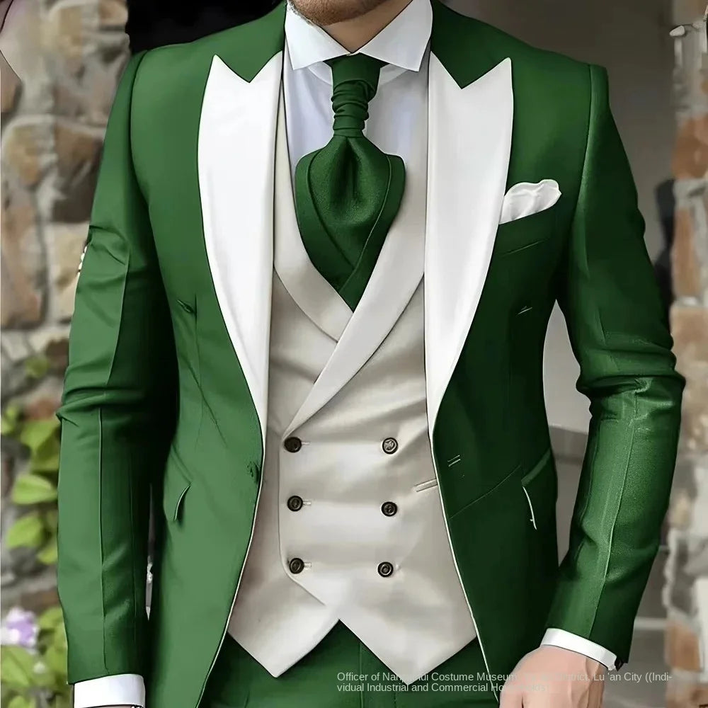 Slim Fit Suit for Men - Elegant 3 Piece Wedding Tuxedo Set -
