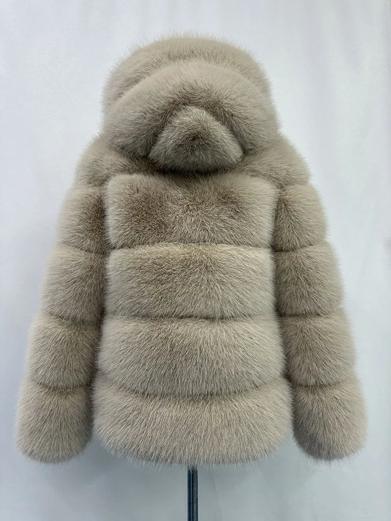 Fox Fur With Hood -