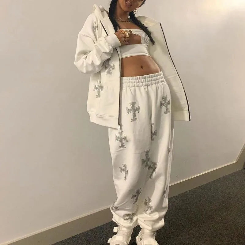 Tracksuit Rhinestone Cross -