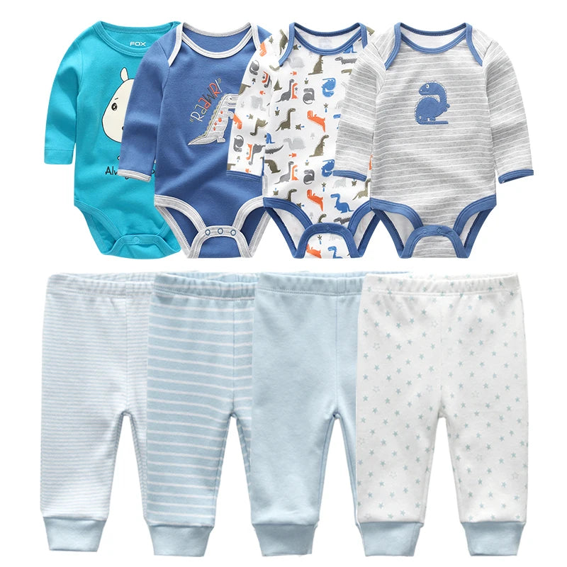 Keep your little one comfy in this versatile 4-piece baby bodysuit set—perfect for both girls and boys! -