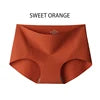 Wholesale Woman Ice Silk Panty Solid Mid-waist Seamless Laser Cut Not-trace Panty Underwear One-piece Traceless Panties -