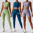 Wholesale Tik Tok Athletic Clothing Ladies Gym Fitness Sport Workout Clothes Activewear Seamless Women Jogger Wear Yoga Suit Set -