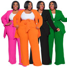 Woman Two Pieces Blazers Top and Pants Set (Plus Size) -
