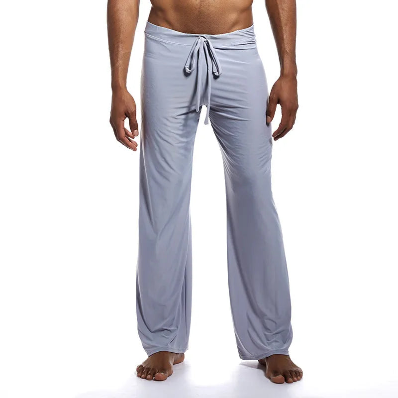 Mens Yoga Pants Elastic Waistband Fitness Training Joggers Loose Lightweight Slacks Beach Fashion Casual Sport Pants -