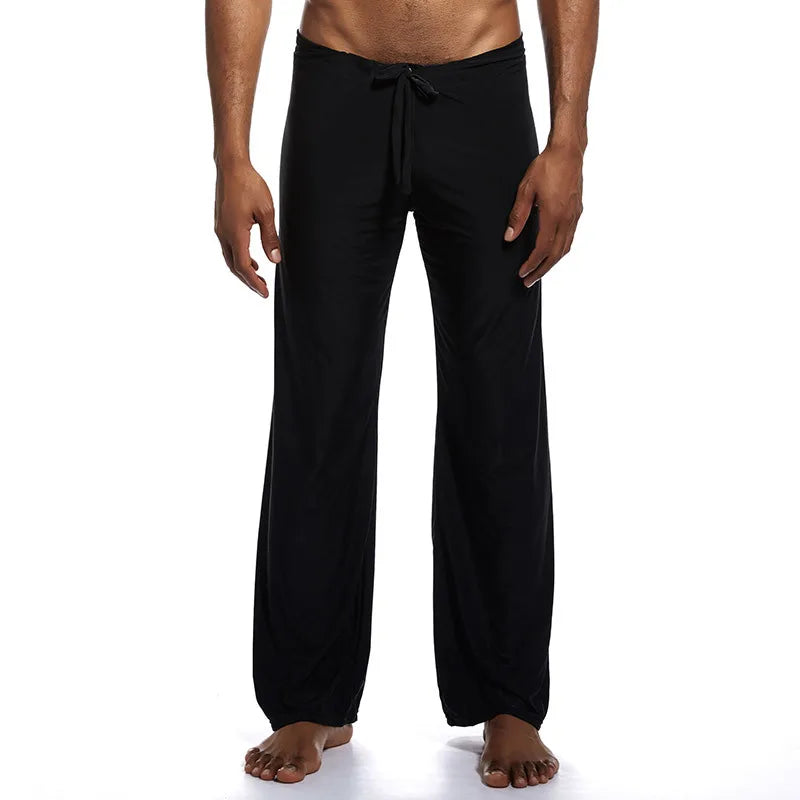Mens Yoga Pants Elastic Waistband Fitness Training Joggers Loose Lightweight Slacks Beach Fashion Casual Sport Pants -