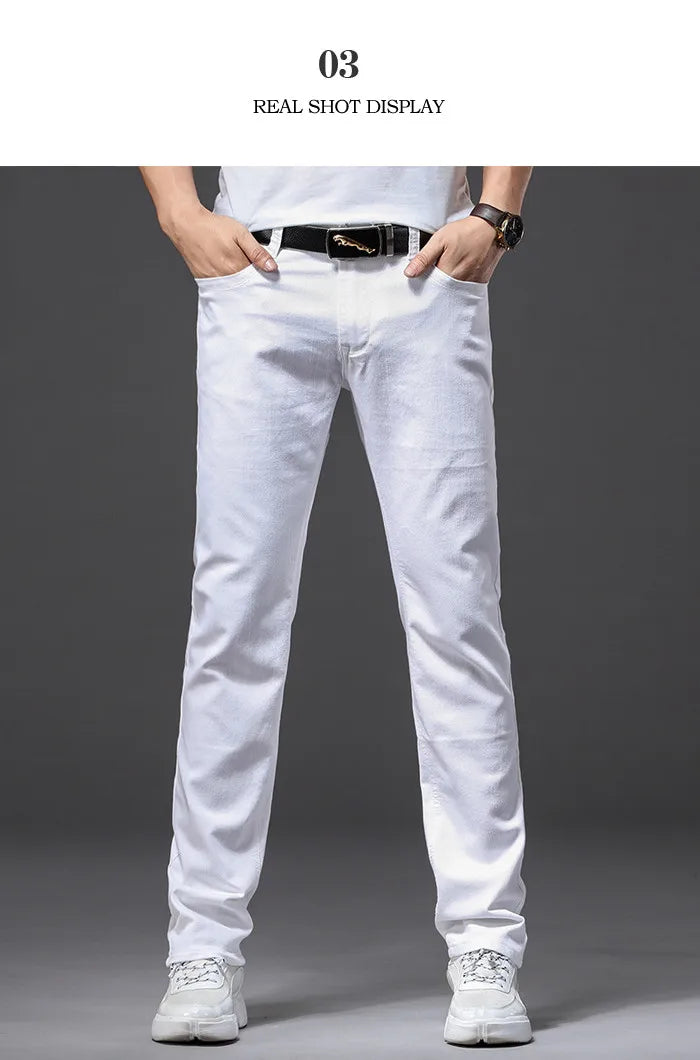 Men White Jeans Slim Fit -