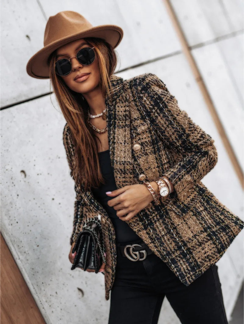Make a statement in this double-breasted blazer—classy and confident! -