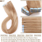S-noilite Tape In Human Hair Extensions 2.5g/pc Straight Glue In Real Hair Extensions Human Hair Seamless Invisible Double Sides -