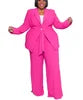 Woman Two Pieces Blazers Top and Pants Set (Plus Size) -