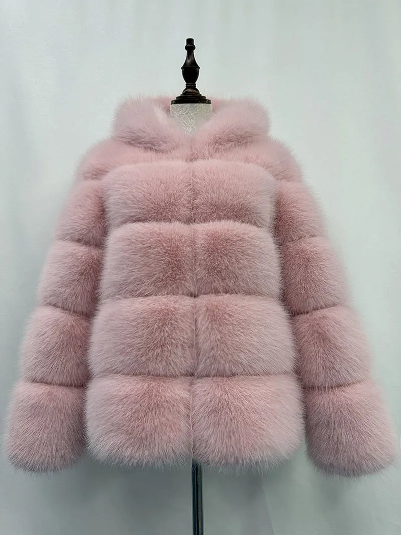 Fox Fur With Hood -