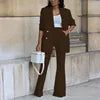 Women's Casual Blazer Wide Leg Suit -