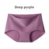 Wholesale Woman Ice Silk Panty Solid Mid-waist Seamless Laser Cut Not-trace Panty Underwear One-piece Traceless Panties -