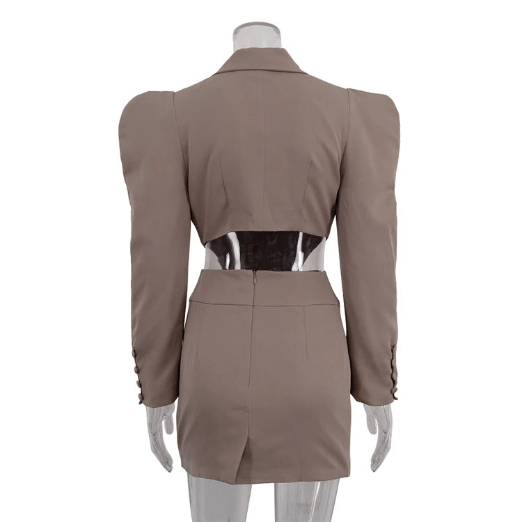 Two Piece Blazer and Skirt Suit -