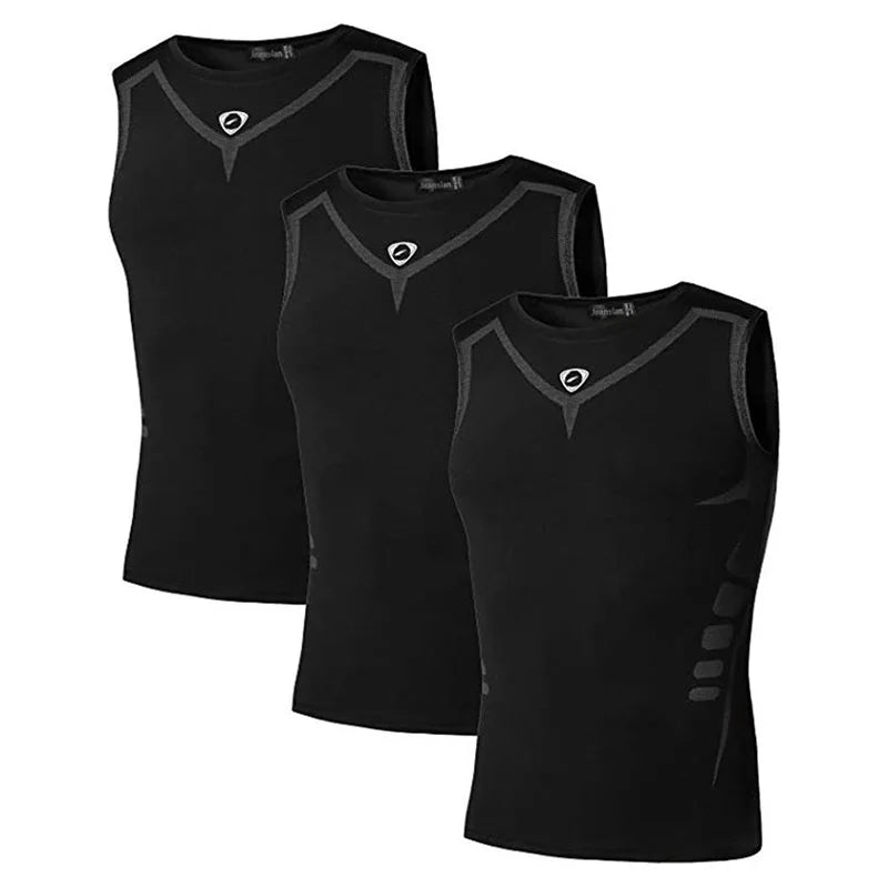 Jeansian 3 Pack Sport Tank Tops Tanktops Sleeveless Shirts Running Grym Workout Fitness LSL3306 PackA -