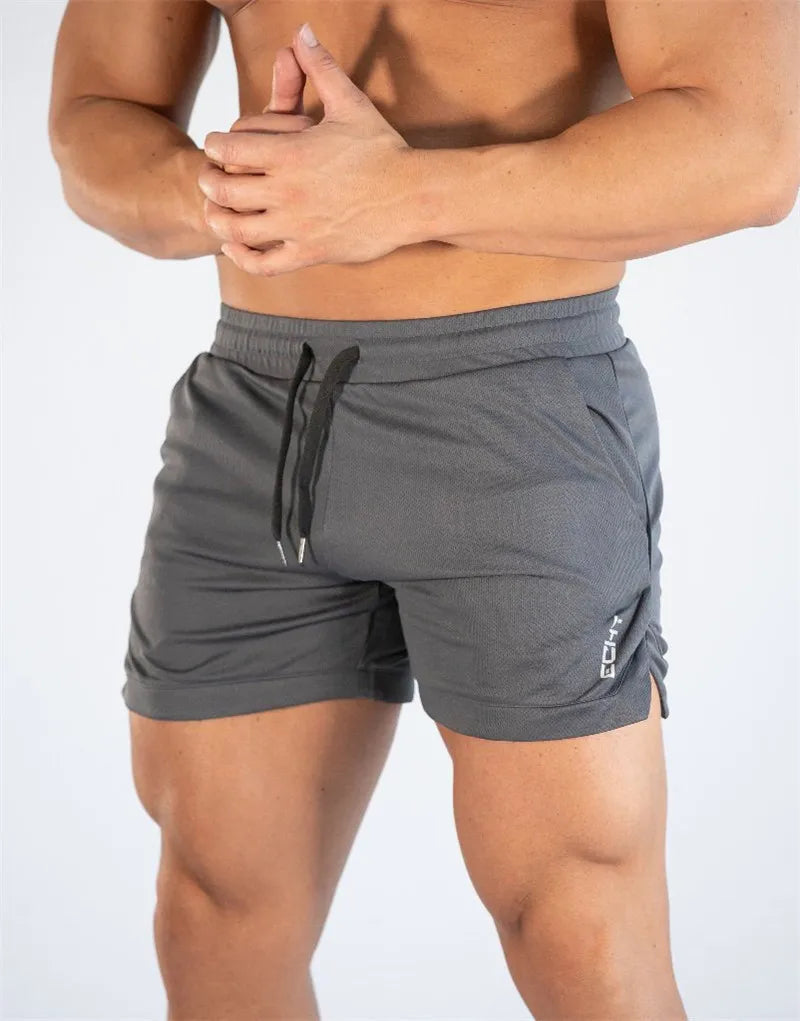 GITF Mens Gym Training Shorts Men Sports Casual Clothing Fitness Workout Running Grid quick-drying compression Shorts Athletics -