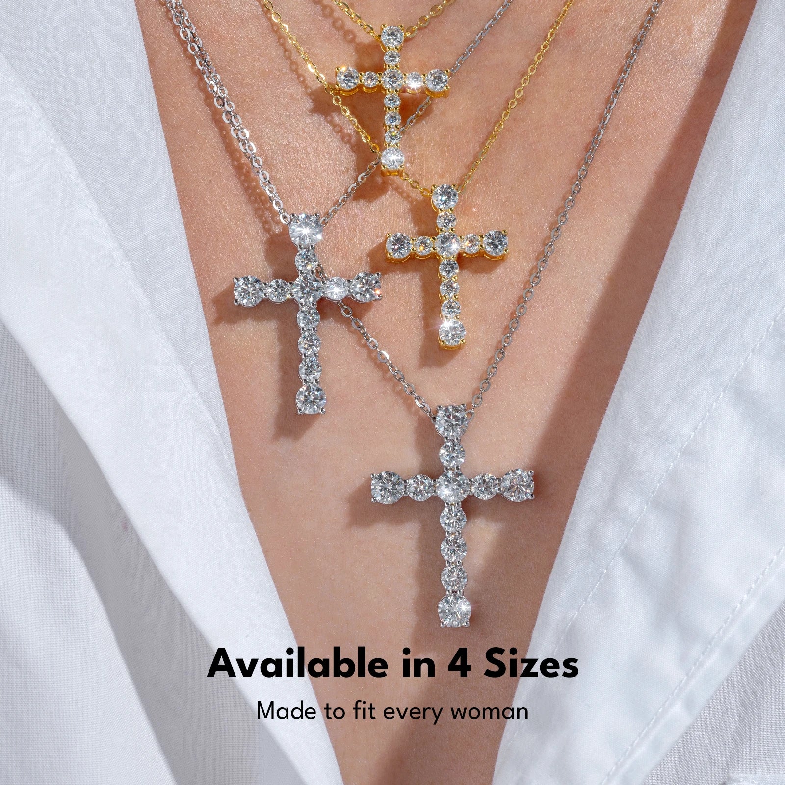 1.4ct Moissanite Diamond Cross -