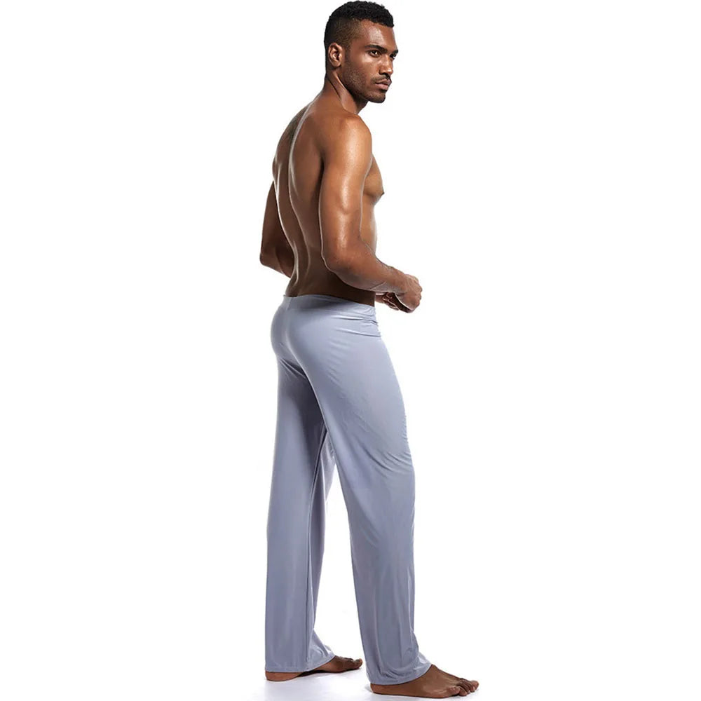 Mens Yoga Pants Elastic Waistband Fitness Training Joggers Loose Lightweight Slacks Beach Fashion Casual Sport Pants -