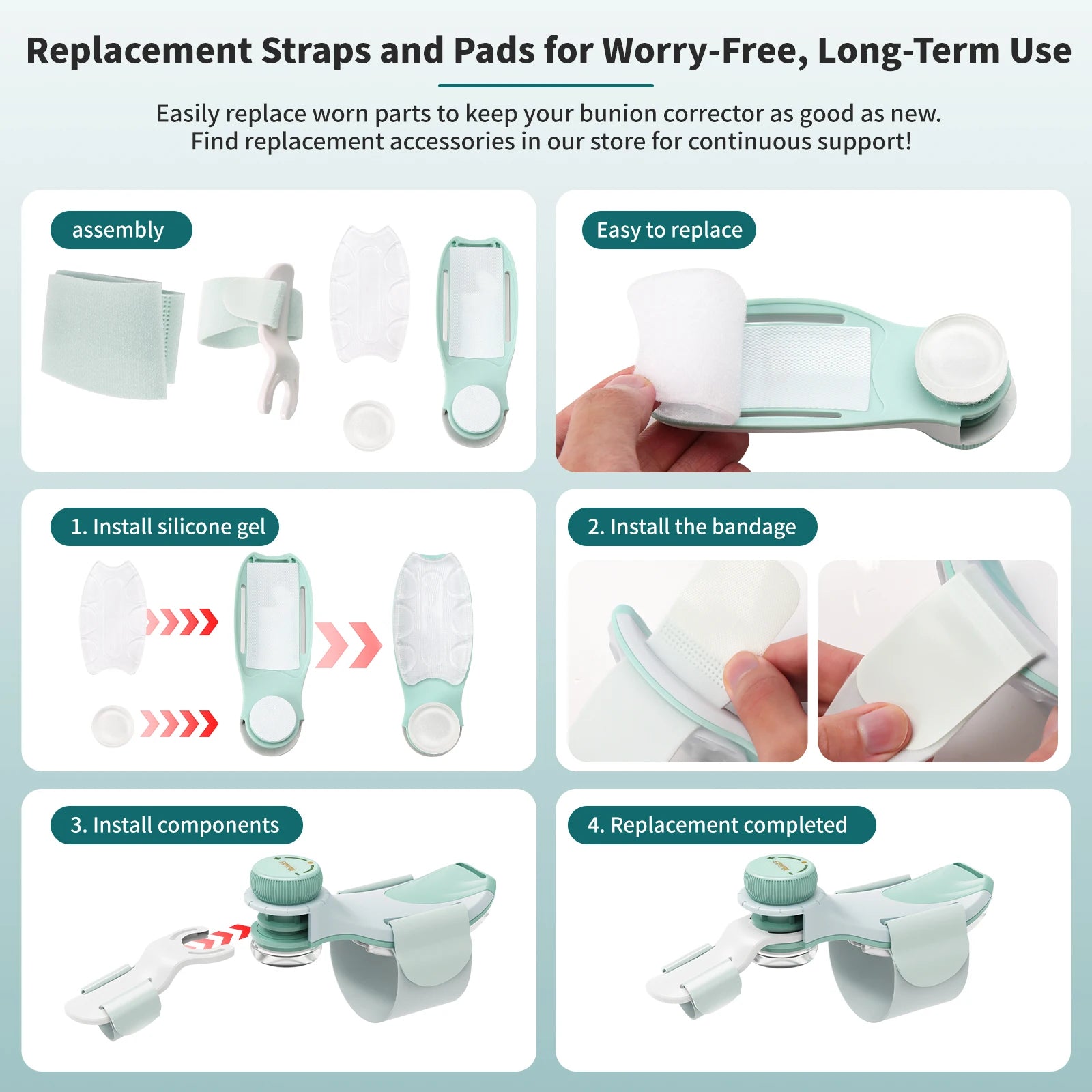Precision Bunion Corrector with Adjustable Knob Flexible Fit Design for Daily Toe Separator & Support -