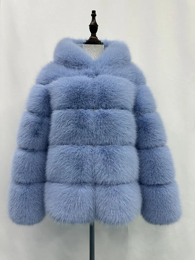 Fox Fur With Hood -