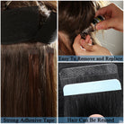 S-noilite Tape In Human Hair Extensions 2.5g/pc Straight Glue In Real Hair Extensions Human Hair Seamless Invisible Double Sides -
