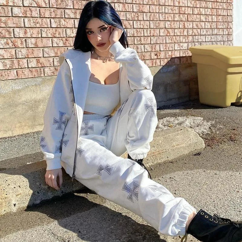 Tracksuit Rhinestone Cross -