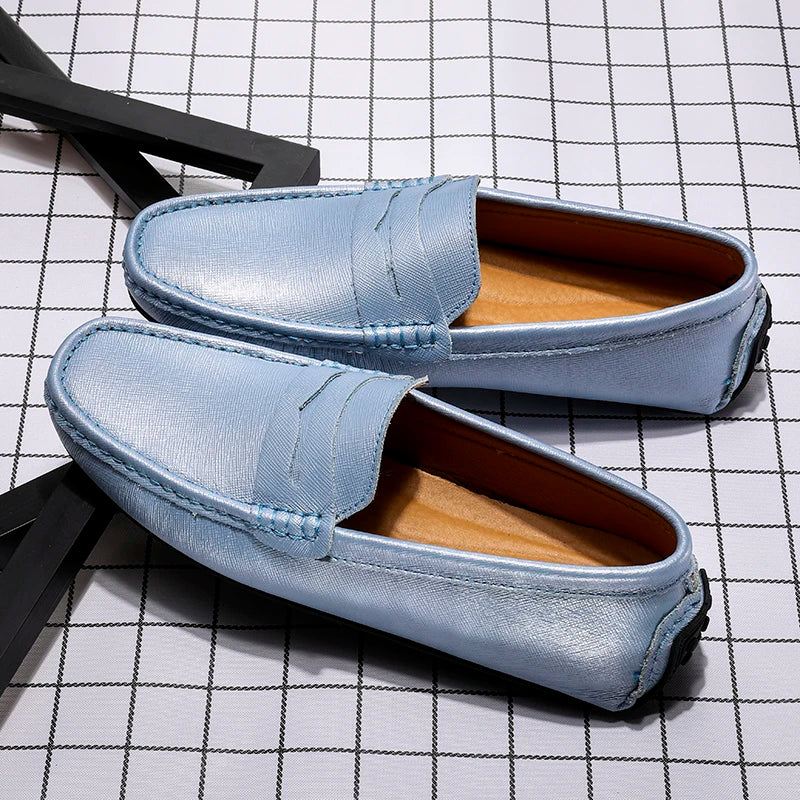 Leather Mocassines Slip Men's Shoes -