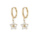 Small Fresh Delicate Diamond Flower Earrings -