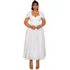 N8072 Plus Size Dresses Women Casual Summer Elegant V-Neck A-line Long Dresses Women African Dresses for Women Clothing -